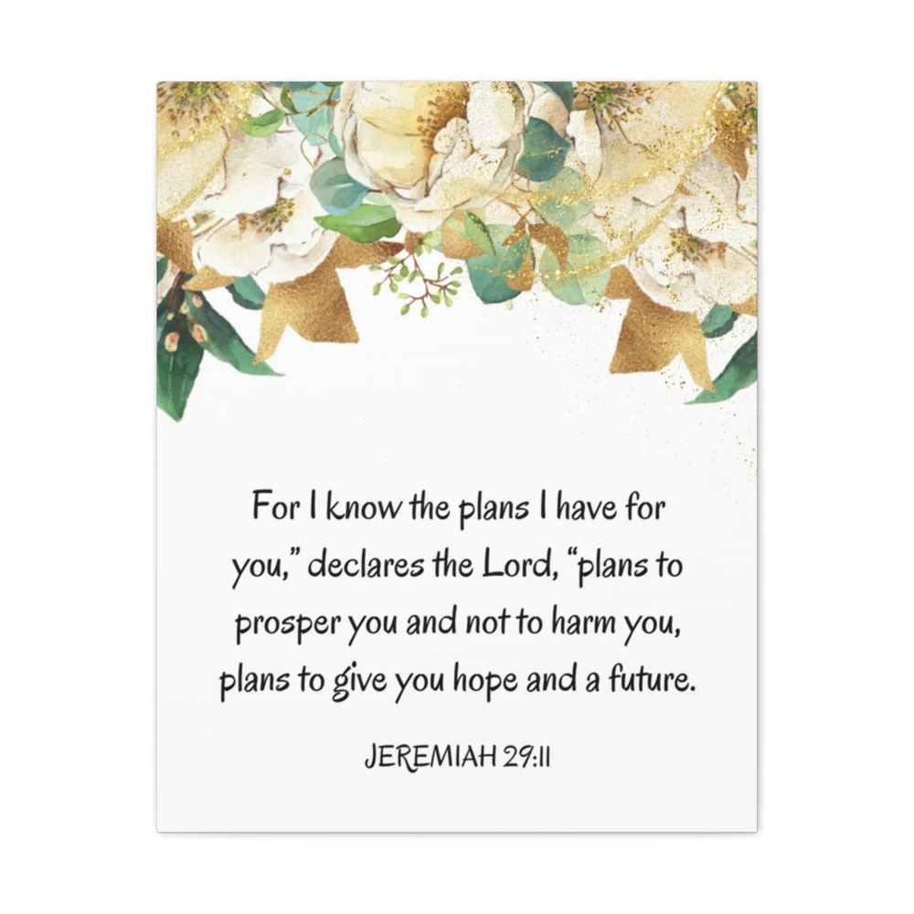 Scripture Walls Jeremiah 29:11 Declares The Lord Bible Verse Canvas Unframed